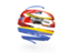 Свазиленд. Круглая 3d иконка. Скачать иллюстрацию.