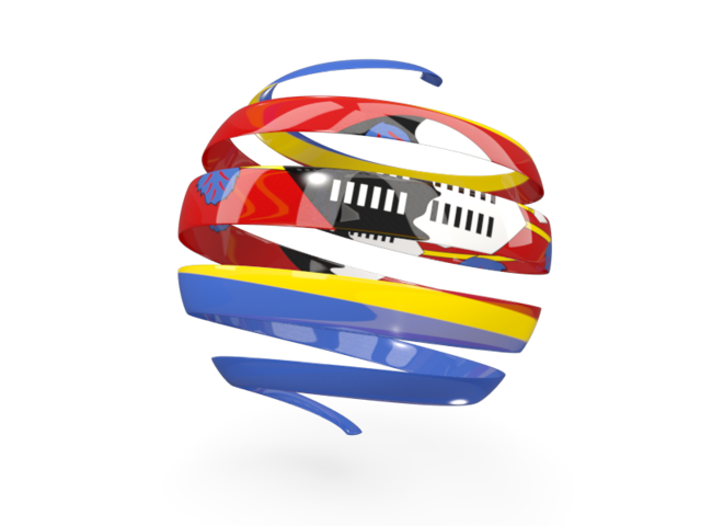 Round 3d icon. Download flag icon of Swaziland at PNG format