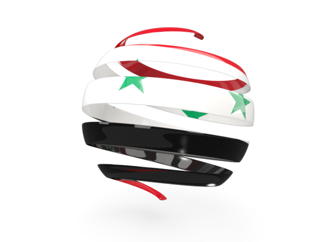 Round 3d icon. Download flag icon of Syria at PNG format