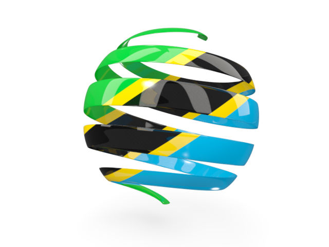 Round 3d icon. Download flag icon of Tanzania at PNG format