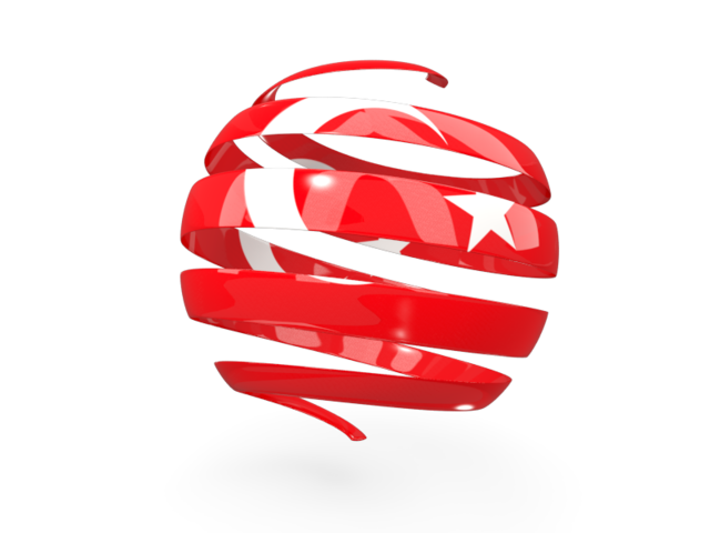 Round 3d icon. Download flag icon of Turkey at PNG format