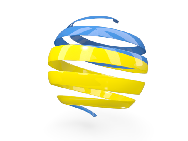 Round 3d icon. Download flag icon of Ukraine at PNG format