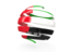 United Arab Emirates. Round 3d icon. Download icon.