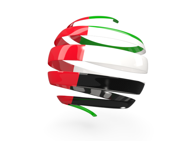 Round 3d icon. Download flag icon of United Arab Emirates at PNG format