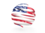 United States of America. Round 3d icon. Download icon.