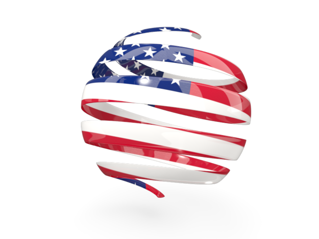 Round 3d icon. Download flag icon of United States of America at PNG format