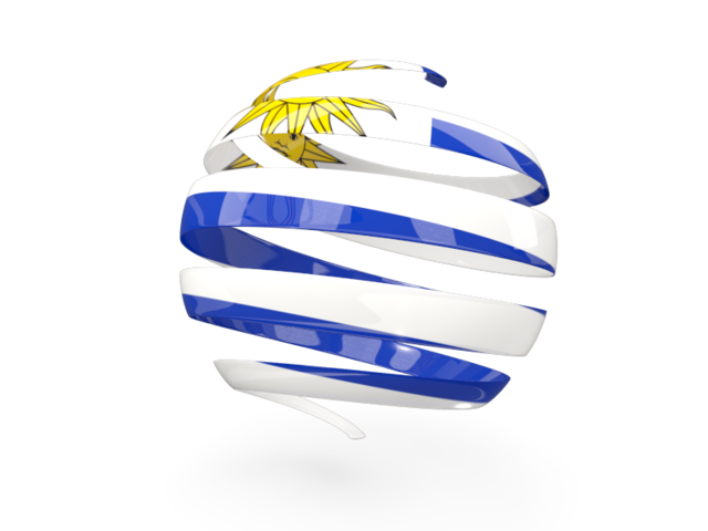 Round 3d icon. Download flag icon of Uruguay at PNG format