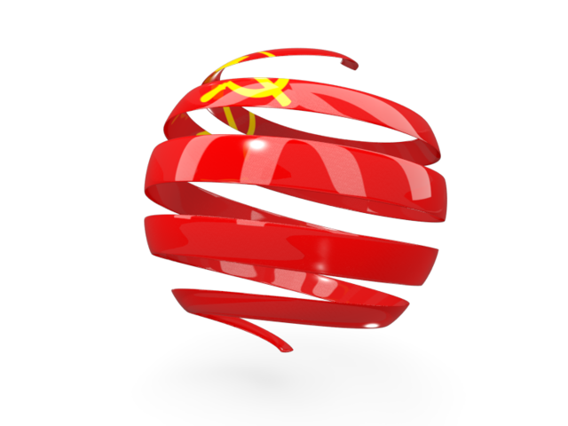 Round 3d icon. Download flag icon of Soviet Union at PNG format