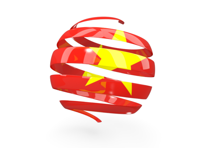 Round 3d icon. Download flag icon of Vietnam at PNG format