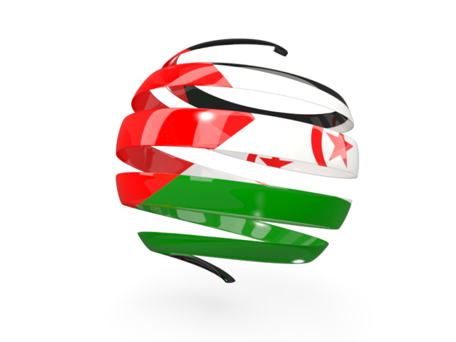 Round 3d icon. Download flag icon of Western Sahara at PNG format