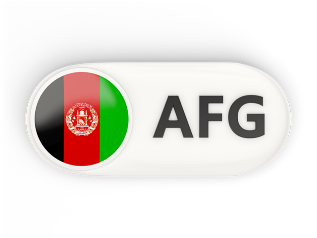Round button with ISO code. Download flag icon of Afghanistan at PNG format
