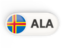 Aland Islands. Round button with ISO code. Download icon.