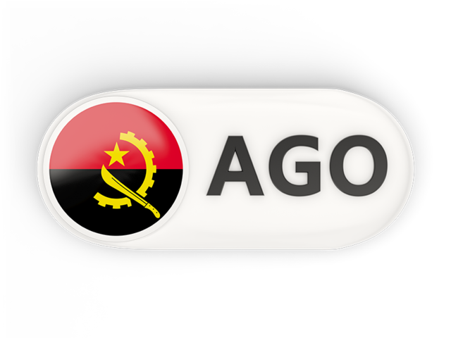 Round button with ISO code. Download flag icon of Angola at PNG format