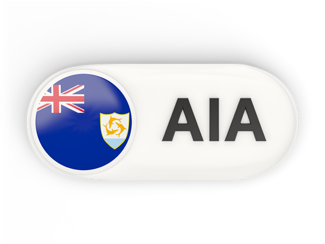 Round button with ISO code. Download flag icon of Anguilla at PNG format