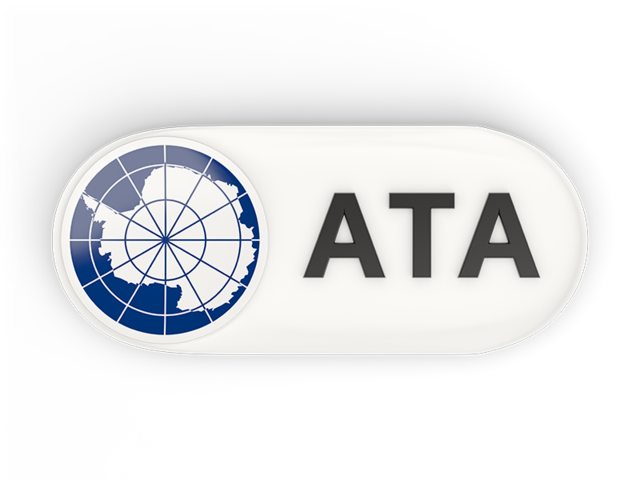 Round button with ISO code. Download flag icon of Antarctica at PNG format