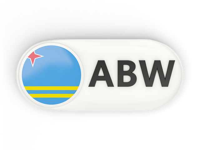 Round button with ISO code. Download flag icon of Aruba at PNG format