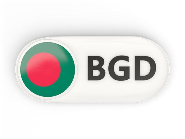 Round button with ISO code. Download flag icon of Bangladesh at PNG format