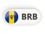 Barbados. Round button with ISO code. Download icon.