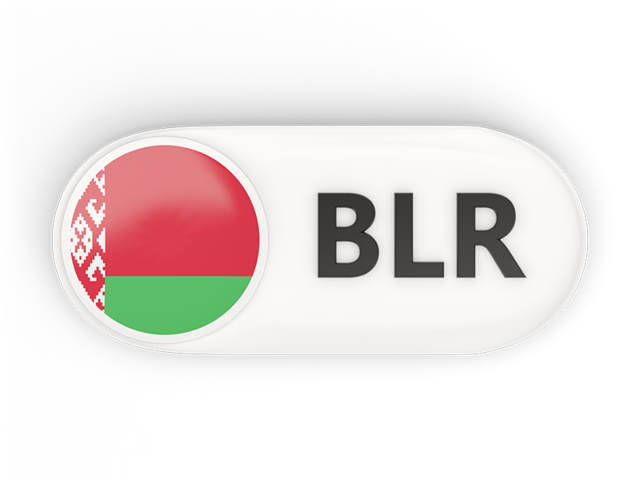 Round button with ISO code. Download flag icon of Belarus at PNG format