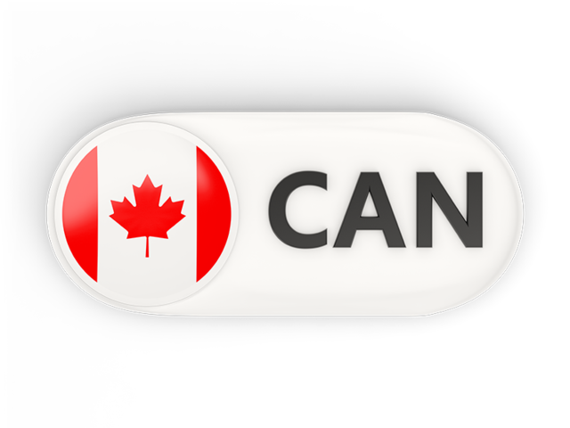 Round button with ISO code. Download flag icon of Canada at PNG format