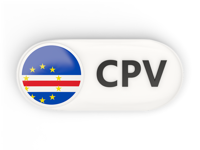 Round button with ISO code. Download flag icon of Cape Verde at PNG format