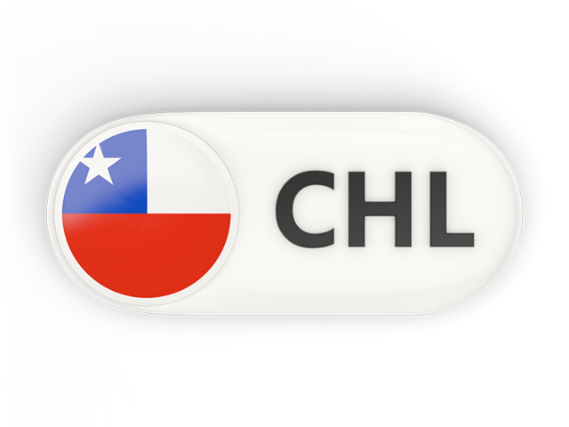 Round button with ISO code. Download flag icon of Chile at PNG format