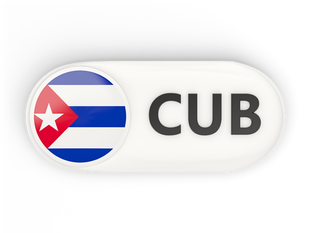 Round button with ISO code. Download flag icon of Cuba at PNG format