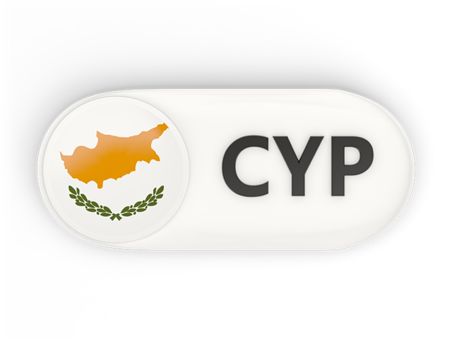 Round button with ISO code. Download flag icon of Cyprus at PNG format