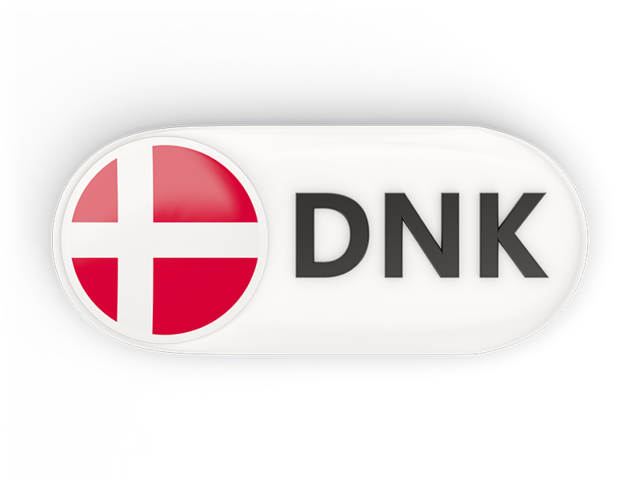 Round button with ISO code. Download flag icon of Denmark at PNG format