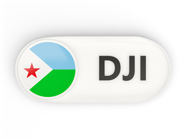 Round button with ISO code. Download flag icon of Djibouti at PNG format