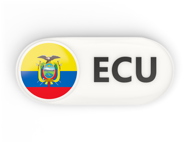 Round button with ISO code. Download flag icon of Ecuador at PNG format