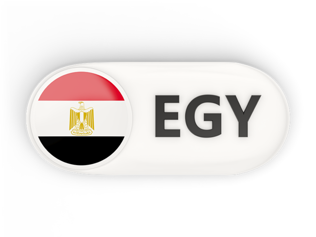 Round button with ISO code. Download flag icon of Egypt at PNG format