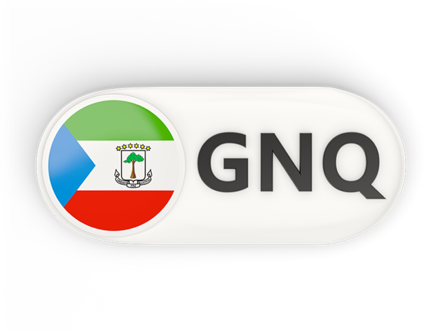 Round button with ISO code. Download flag icon of Equatorial Guinea at PNG format