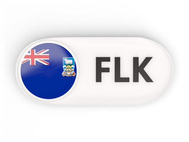 Round button with ISO code. Download flag icon of Falkland Islands at PNG format