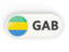 Gabon. Round button with ISO code. Download icon.