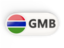 Gambia. Round button with ISO code. Download icon.