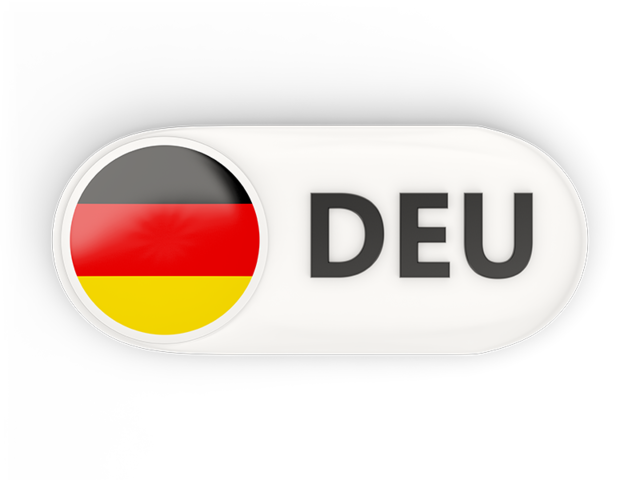 Round button with ISO code. Download flag icon of Germany at PNG format