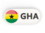 Ghana. Round button with ISO code. Download icon.