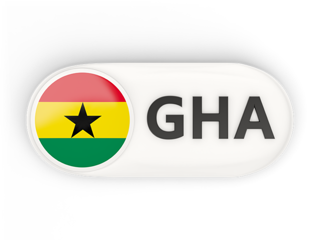 Round button with ISO code. Download flag icon of Ghana at PNG format