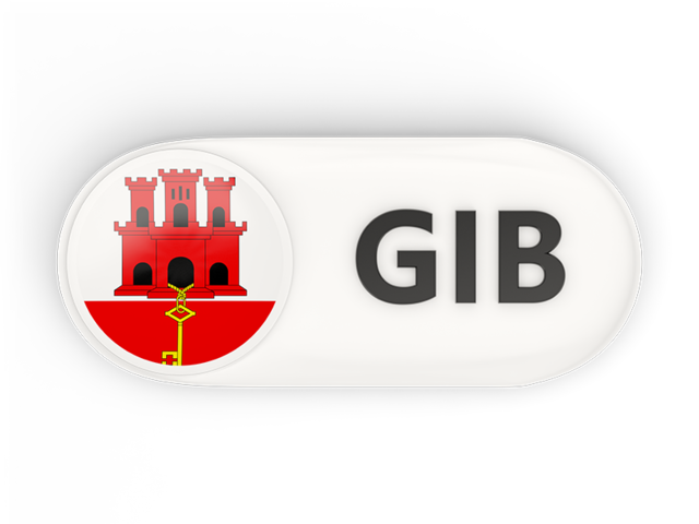 Round button with ISO code. Download flag icon of Gibraltar at PNG format