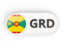 Grenada. Round button with ISO code. Download icon.