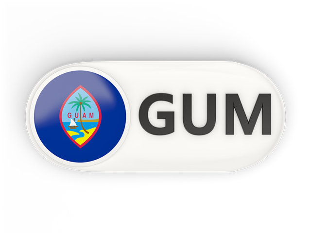 Round button with ISO code. Download flag icon of Guam at PNG format