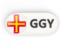 Guernsey. Round button with ISO code. Download icon.