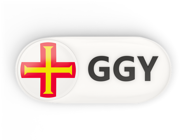 Round button with ISO code. Download flag icon of Guernsey at PNG format