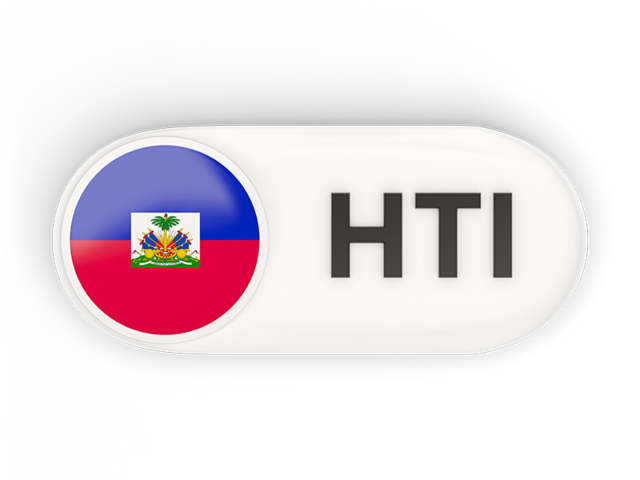 Round button with ISO code. Download flag icon of Haiti at PNG format