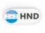 Honduras. Round button with ISO code. Download icon.