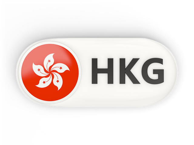 Round button with ISO code. Download flag icon of Hong Kong at PNG format