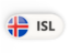 Iceland. Round button with ISO code. Download icon.