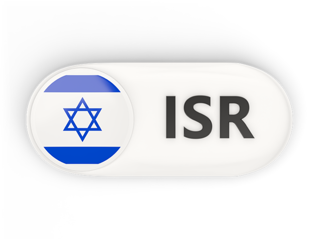 Round button with ISO code. Download flag icon of Israel at PNG format