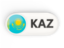 Kazakhstan. Round button with ISO code. Download icon.